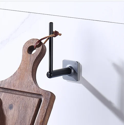Luxury Rack Wall Mounted Adhesive Bracket Household Storage holder Metal Hook for Lid Cover Pot Cover Mop Rag kitchen holder