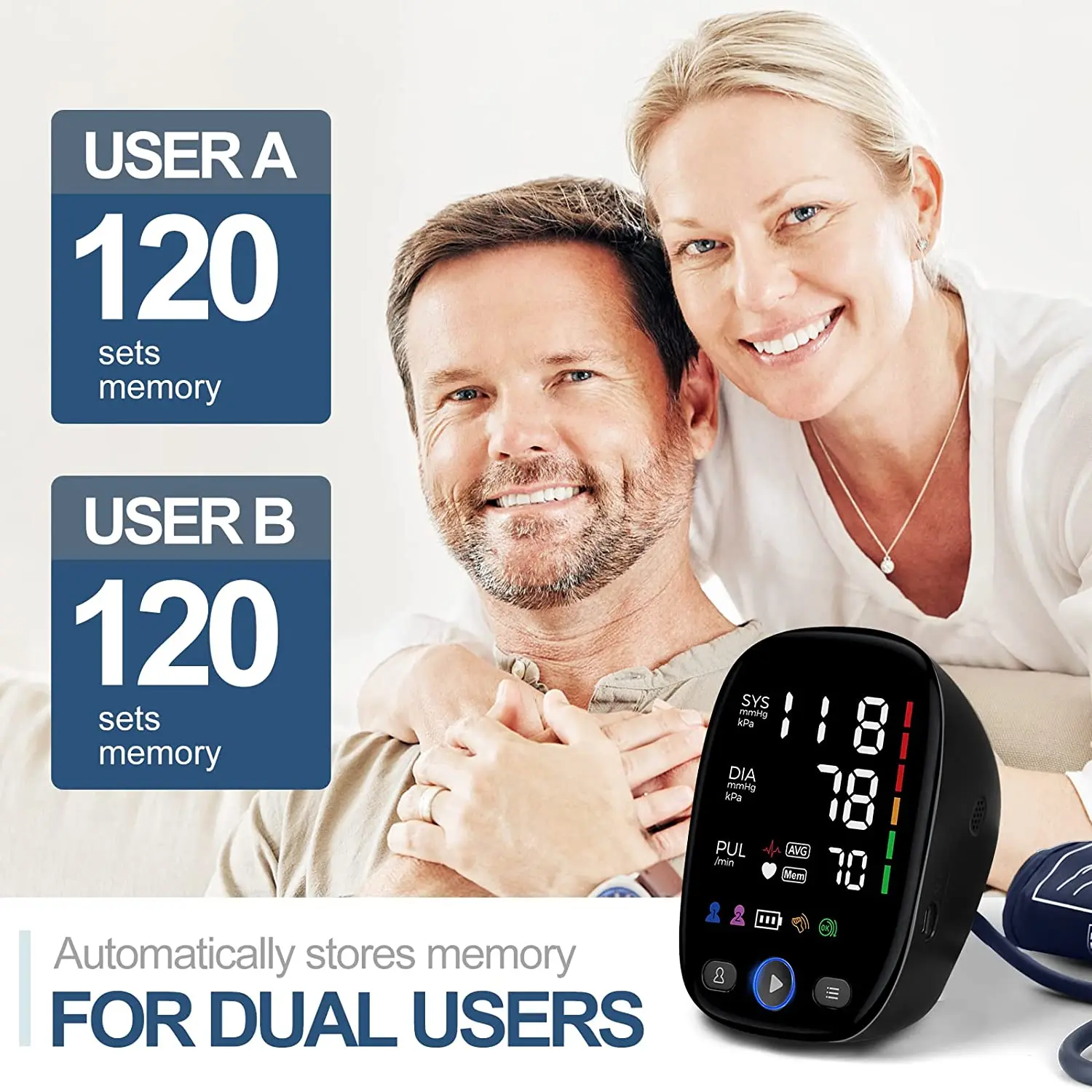 Blood Pressure Monitor - Digital Automatic Measure Blood Pressure Monitor with Heart Rate  Pulse Detection