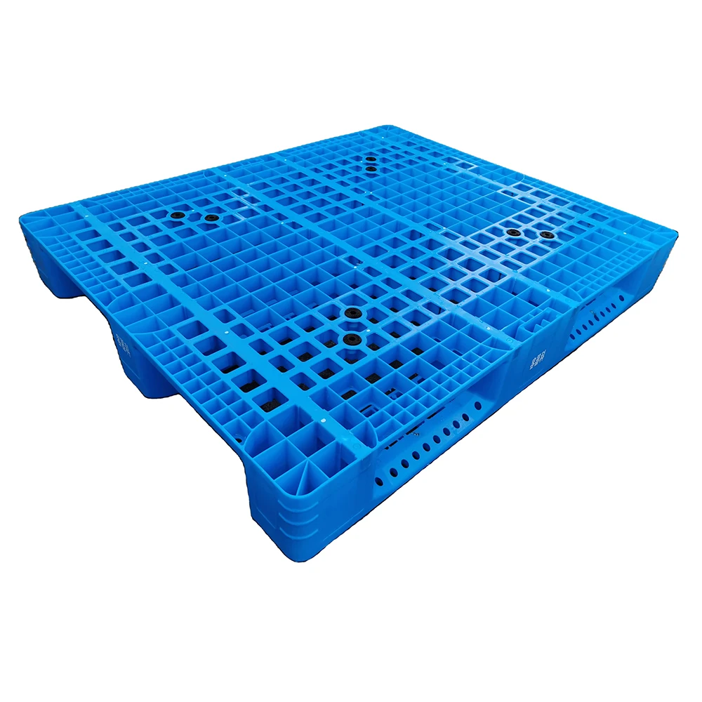 Euro Heavy-Duty 3 Runners Grid Plastic Pallets Warehouse Racking Forklift for Export Storage