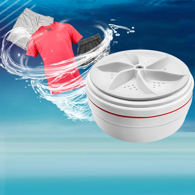 USB Cable Portable Mini Washing Machine Ultrasonic turbo rotating Convenient Clothing Cleaning for Travel Business Trip