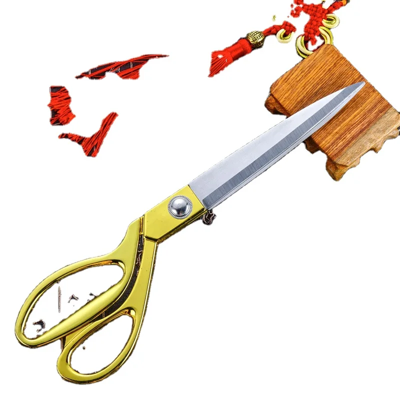 Professional Classic Household Stainless Steel Adjustable Willow Tailor Sewing Scissors With Titanium Handle