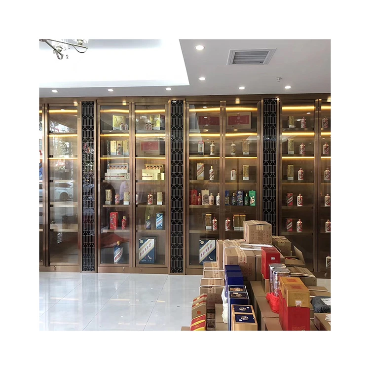 Bottle Racks Wine Shops Display Decoration Showcase for Liquor Wine Shop