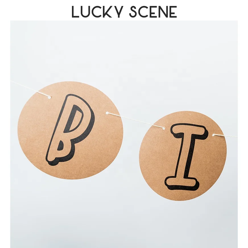 kraft DecorationColorful Flags Garland Birthday Hundred Days Decorated with Happy Birthday S01106