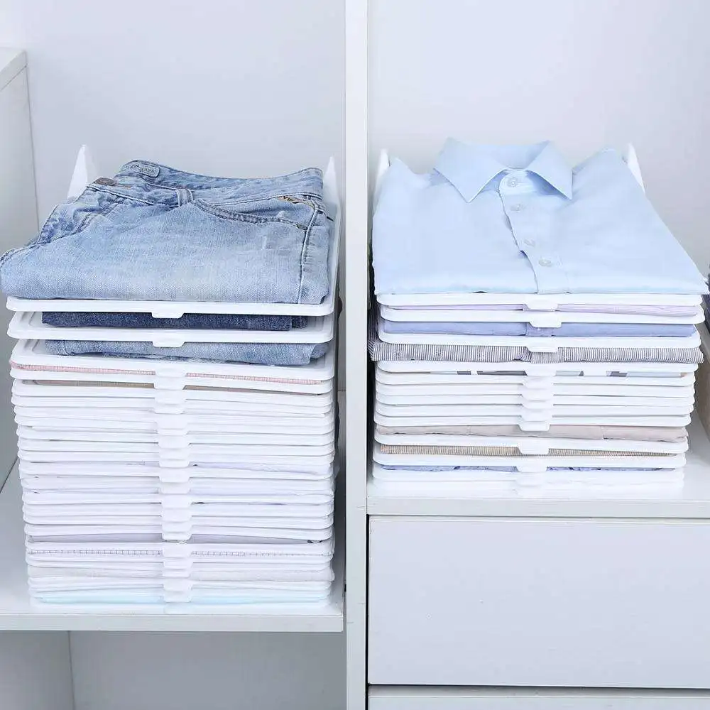 10pcs Wholesale stackable T-shirt folding board plastic dressbook clothing organizer