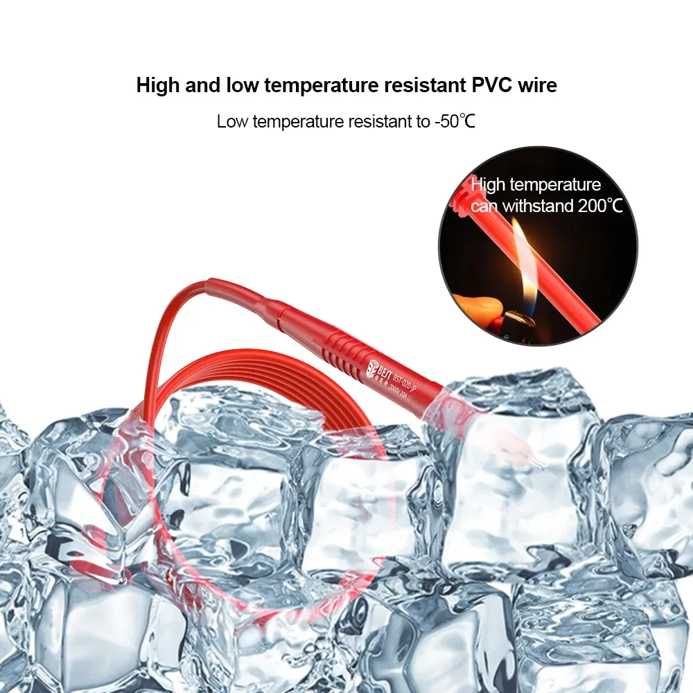 BST-020-JP 20A multimeter pen with superconducting probe 15mm 18AWG Pure copper silicone multimeter test leads for electricians