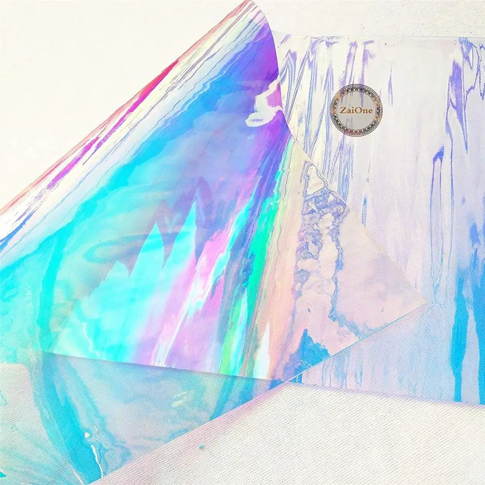 PVC Transparent Dichroic Holographic Lamination Film Roll For Bags Clothes Acrylic And Art Design