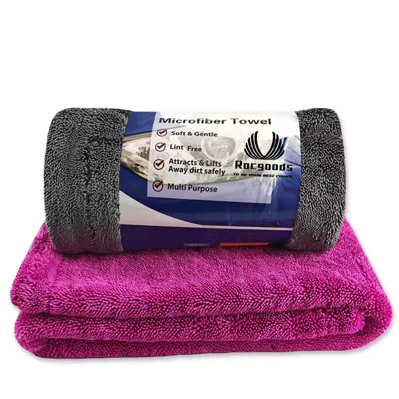 Twisted loop drying towel Auto Detailing Microfiber Drying Towel 1200gsm 1400gsm Twisted Loop Microfiber Car Drying Towel