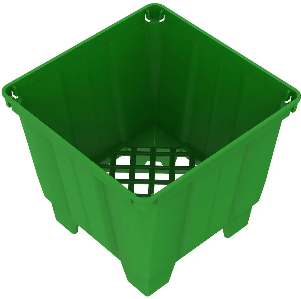 6 8 inch Drip Irrigation Plastic Green Pots Hydroponic SquareBuckets for greenhouse