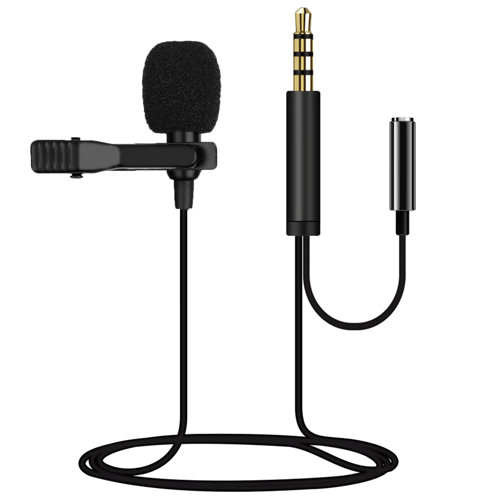 3.5mm mini Noise Cancelling Mic Double interface Collar Lapel Microphone
