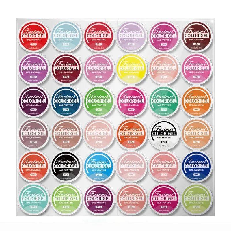 2024 New Nail Enhancement Solid Color Painting Glue Phototherapy Nail Painting Flower 36 Colors Nail Oil Glue Canned Glue