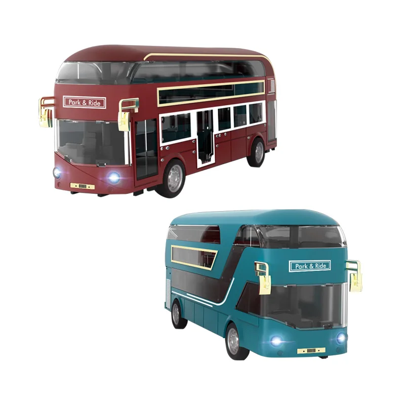 Miniature Die Cast Car Pull Back Alloy Model Bus Sound Light Metal Diecast Bus Toys