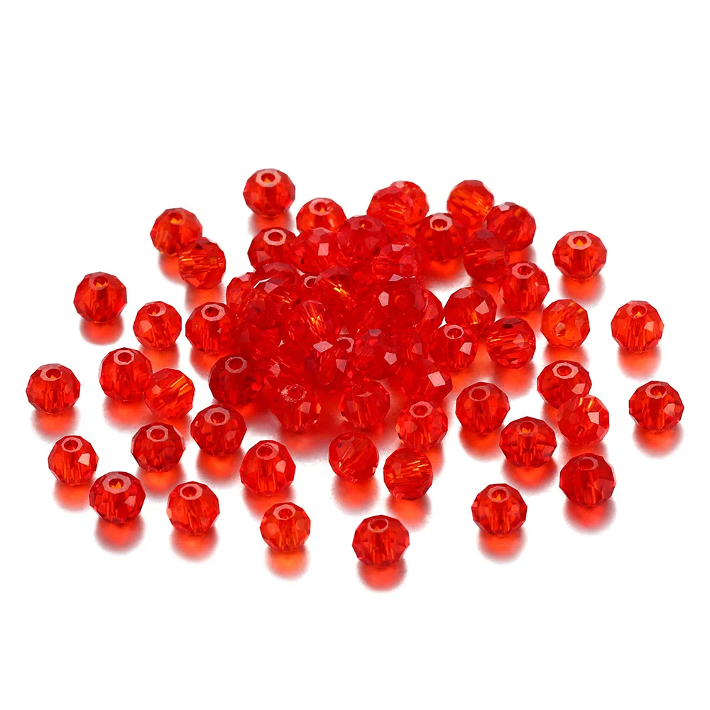 DIY bracelet glass crystal loose bead for crafts 3-8mm bright transparent Faceted flat round rondelle beads for jewelry making