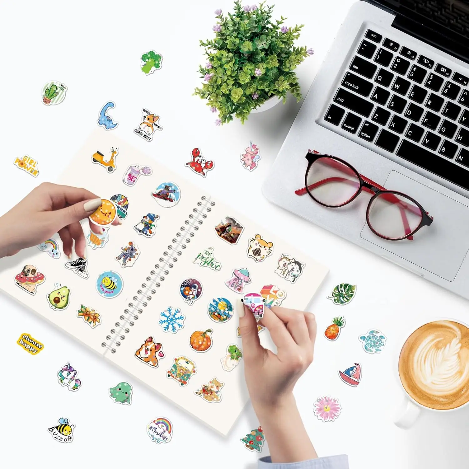 Myway Reusable Sticker Storage Book Collecting Album Blank Stickers Organizer Book A5 Size with 40 Sheets Blank Release Paper