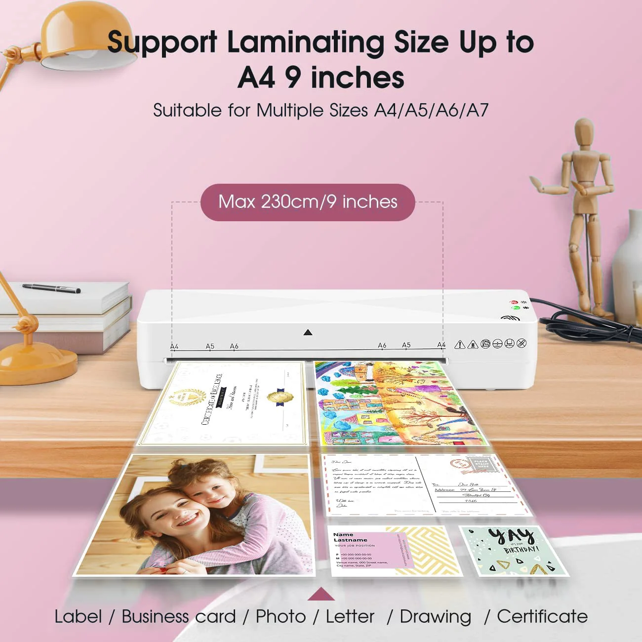 Office Equipment FNL001 Double Roll System Hot Cold Automatic Laminating A4 Paper Laminator Machine