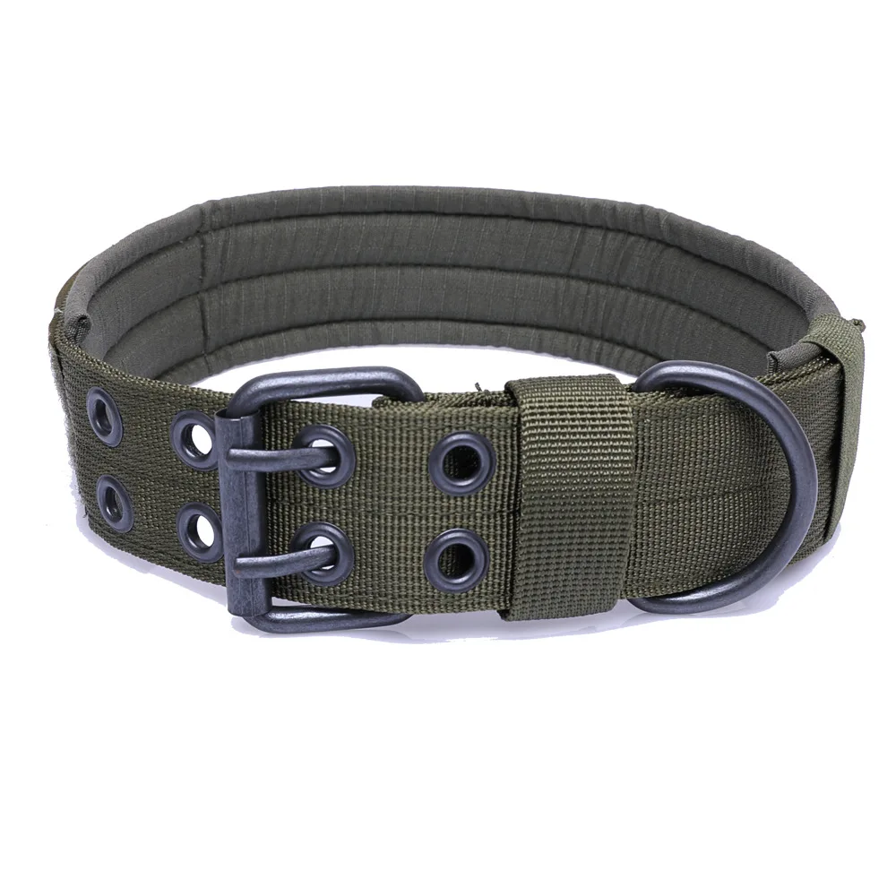 Five stop adjusting pin buckle tactical dog collar training nylon dog collar tactical dog vest
