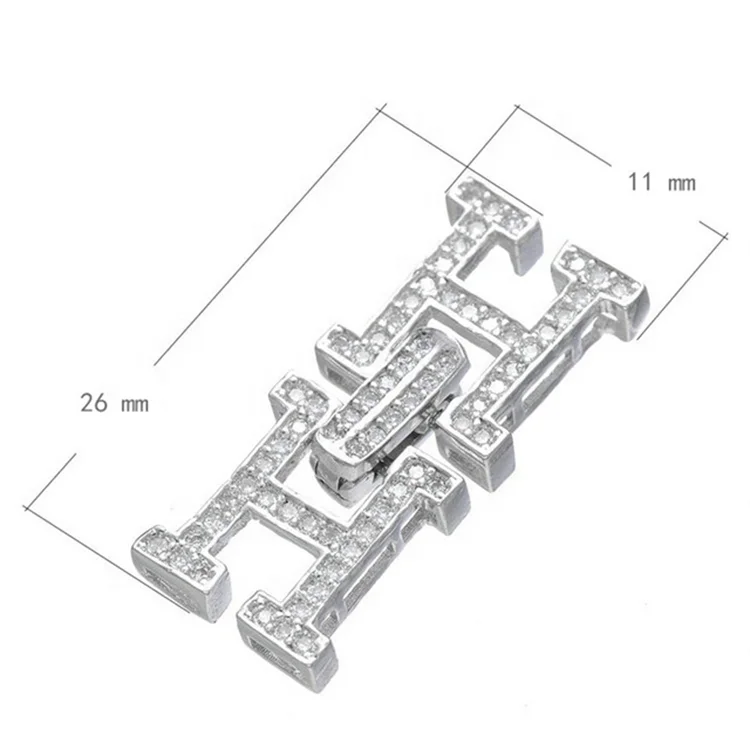 OEM Youchuang butterfly zircon lobster clasps Pearl bracelet and Necklace Button Spring Lock Sterling Silver Jewelry 925 Clasp