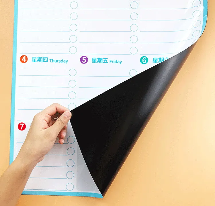 Super Flexible Easy Erase Whiteboard Surface Dry Erase Magnetic Calendar For Fridge Refrigerator