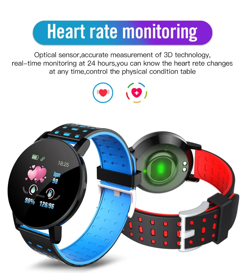 
Innoliance 119 Plus Brasalet Android Sleep Monitor Call Band Wristband Smartwatch Bracelet Reloj Inteligente Smart Watch 