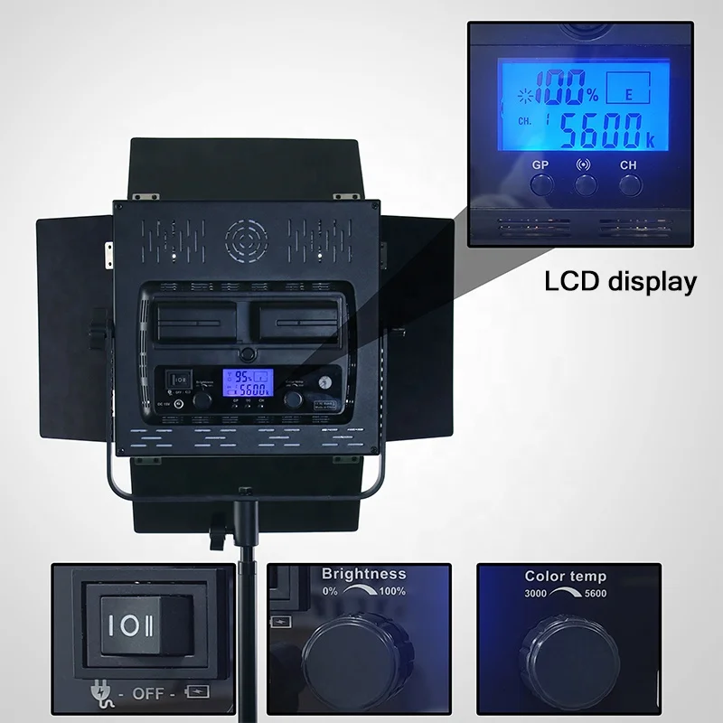 Professional 45W Led Shooting Video Square Flat Panel light  With Tripod Photo Studio