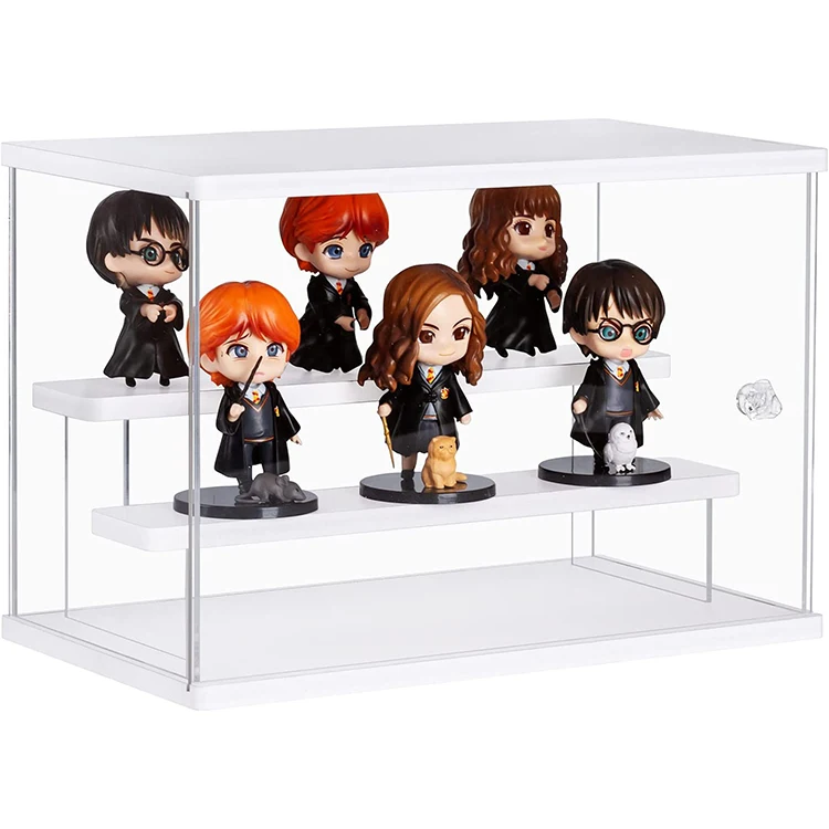 Acrylic Display Case Assemble Countertop  Acrylic Box Organizer Riser Dustproof  Protection Showcase for Action Figures Toys
