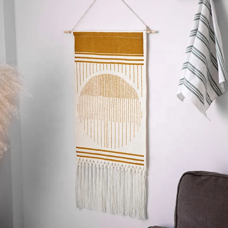 New Arrival Printing Wall Art Hanging Tapestry Modern Boho Hand Knotted Tassels Tapestry Wall Hanging Custom Woven Tapestry
