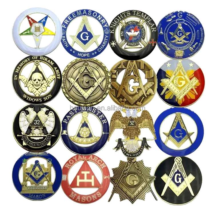 Custom car truck motorcycle eagle emblems metal sticker , 3cm diameter round Masonic logo metal decal badge stickers