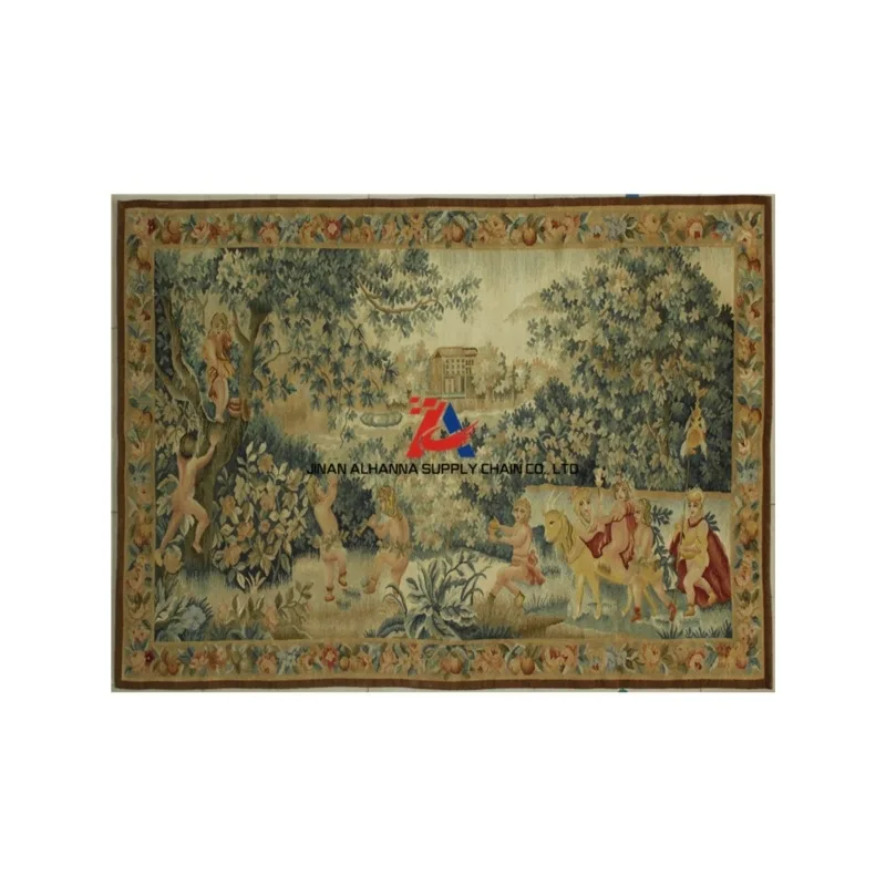 european tapetries Multifunctional Large Rare Antique French Aubusson Style Wall Tapestry low price with CE certificate