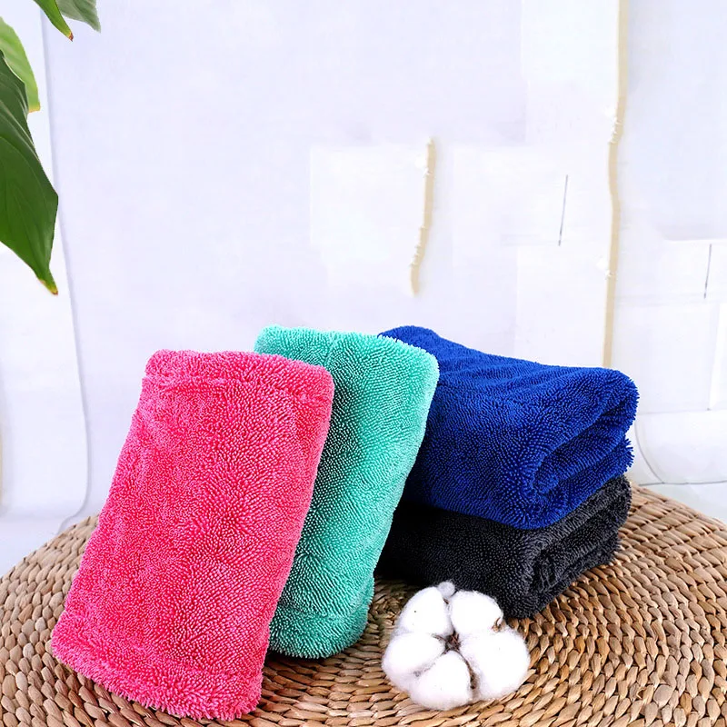 China factory 40*40 cm 600 gsm cheap Soft durable Twist cloth Best-selling microfibre  drying towel microfiber glass cleaning cl