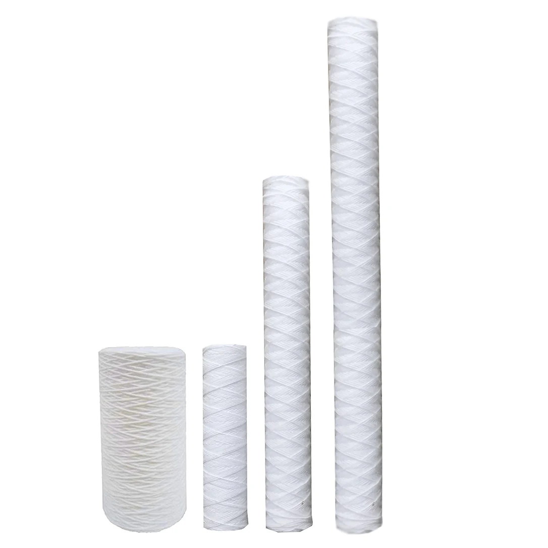 10 inch string wound filter cartridg 10-40 inch 5 micron pp cotton water filter 10 micron spiral wound filter cartridge