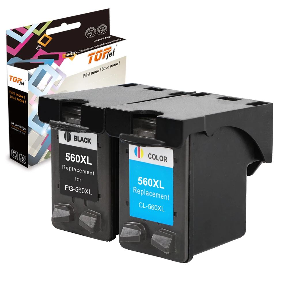 Topjet PG560XL CL561XL Remanufactured Color Ink Cartridge  PG 560 CL 561 PG560 560XL 561XL for Canon PIXMA TS5350 TS5351 Printer