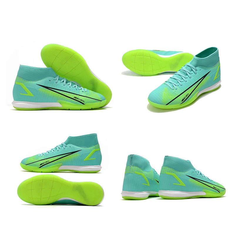 Professional Men Soccer Shoes Kids TF Training Football Boots High Ankle Sport Football Shoes Soccer