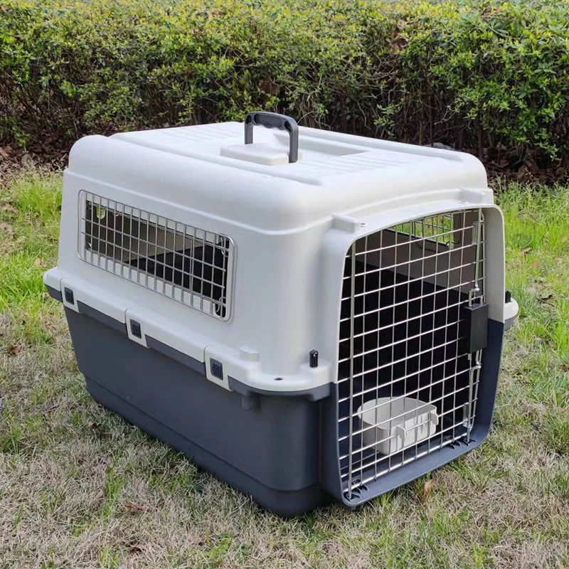 Pet travel and outdoor pet carry cage for cats and dogs plastic house pet cage air transport box