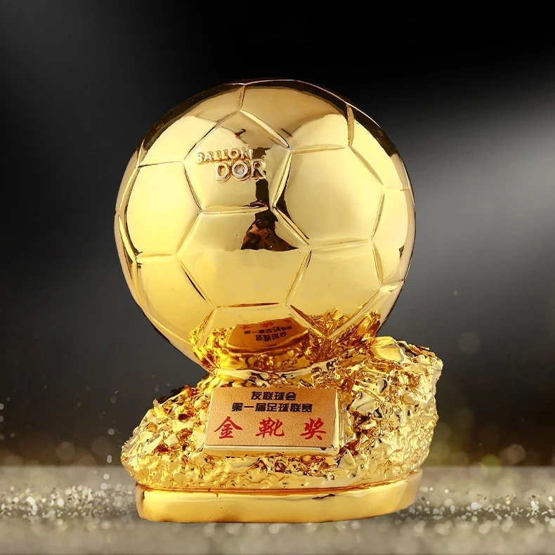 Cheap New Design Resin Trophy 2023 Personality Custom Resin Soccer Trophy Factory Golden Boot Football Winner Cup Trophy
