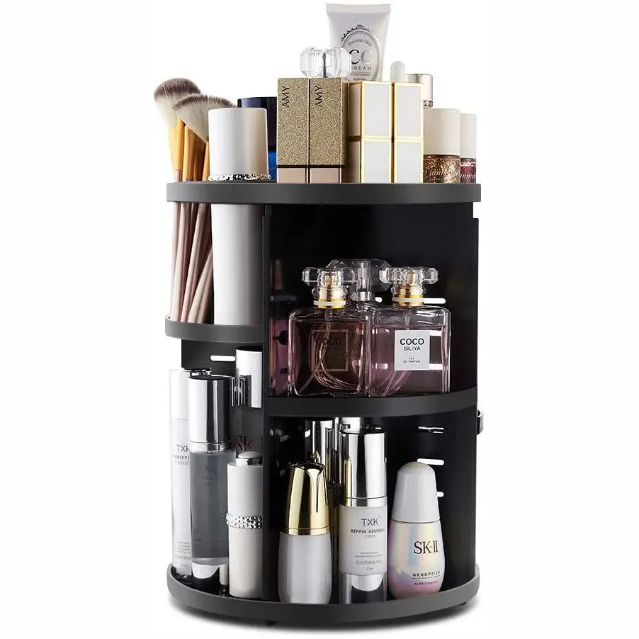 360-degree Rotating Makeup Organizer Holder Jewelry Organizer Case  Makeup Cosmetic Storage Box