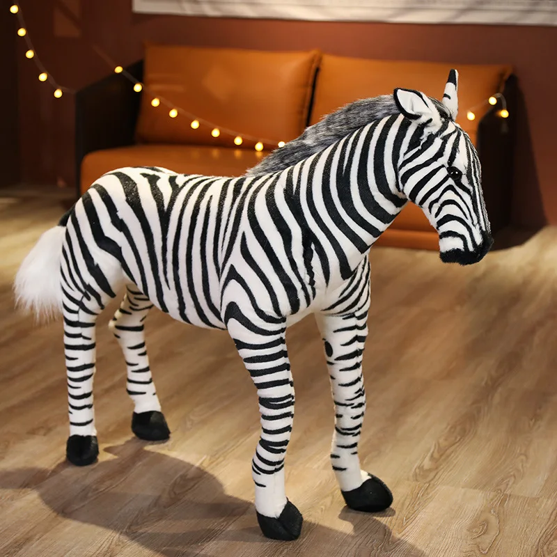 Jumbo Simulated  Stuffed Animal Toys Ride On Toy Realistic Zebra Kid Toys Peluche Soft  Home Decoration Mascot Promotion Gift