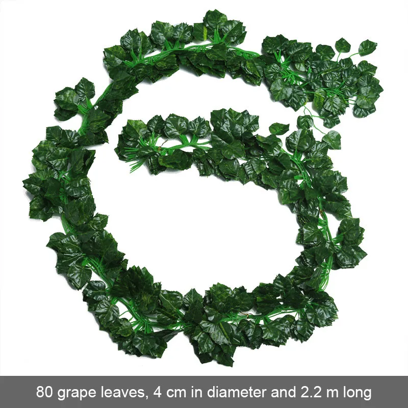 Green 100 pcs Leaf 2.3M Home Decor Artificial Ivy Leaf Garland Plants Vine Foliage Flowers Hanging Garland