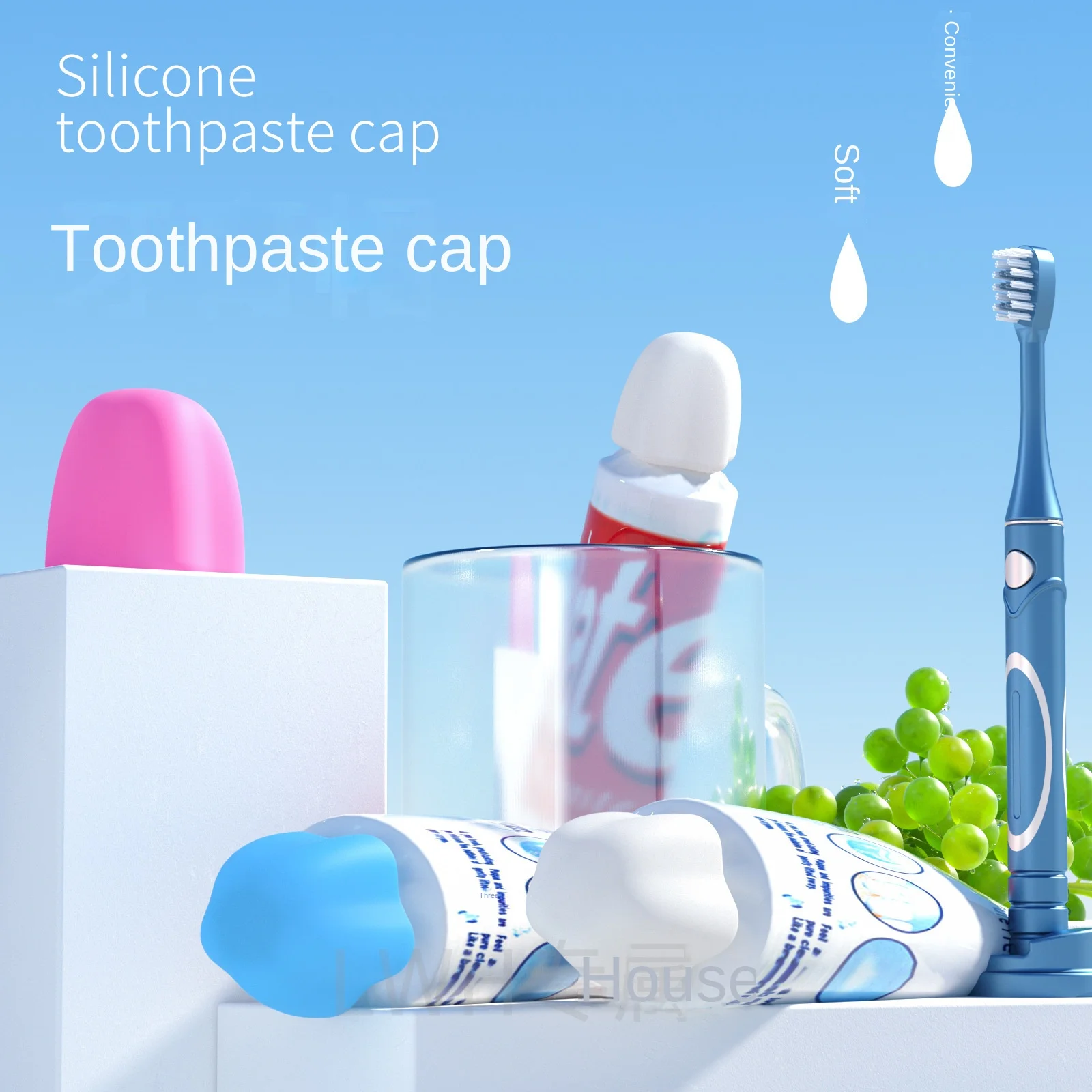 Food Grade Self Closing Toothpaste Squeezer Dispenser For Bathroom Silicone Toothpaste Cap For Kids