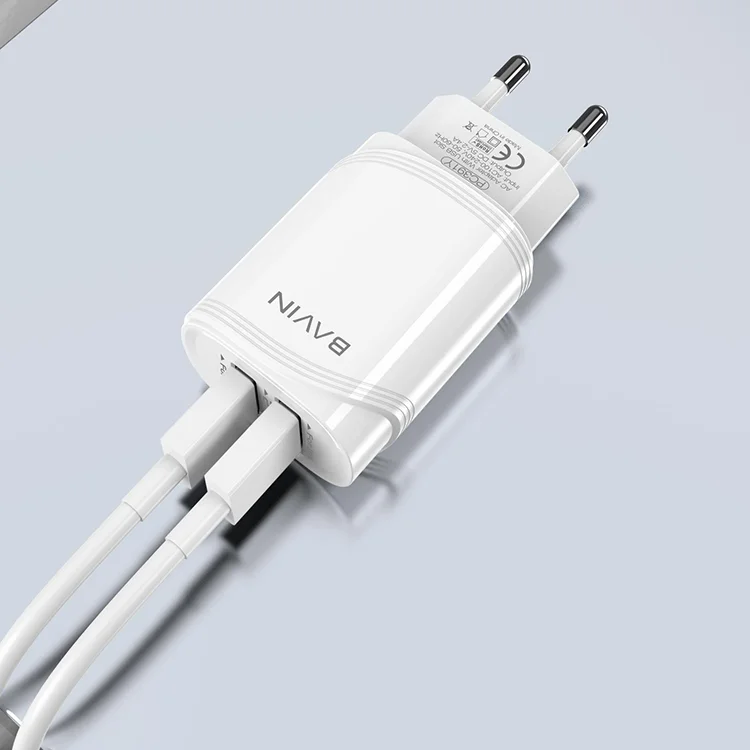 2020 Новое поступление линия потока дизайн Бавин 5V 2.4A с двойной USB micro ios порт зарядного устройства для samsung