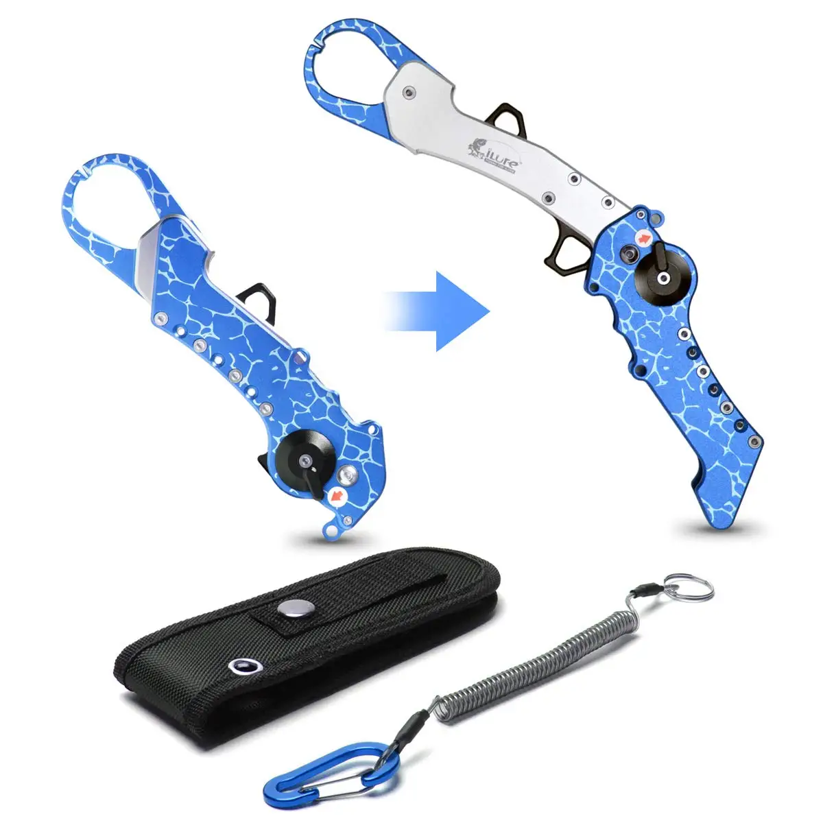 Promotion colorful fishing gear equipment set products aluminum fish mouth clamp tool fish gripper