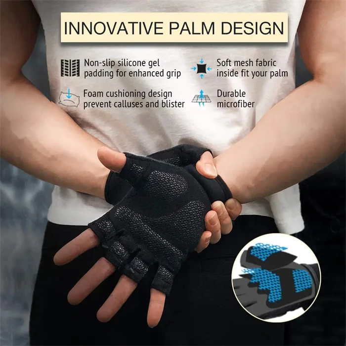 Breathable Men Women Fitness Gym Gloves Weight Lifting Cycling Training Gym Gloves