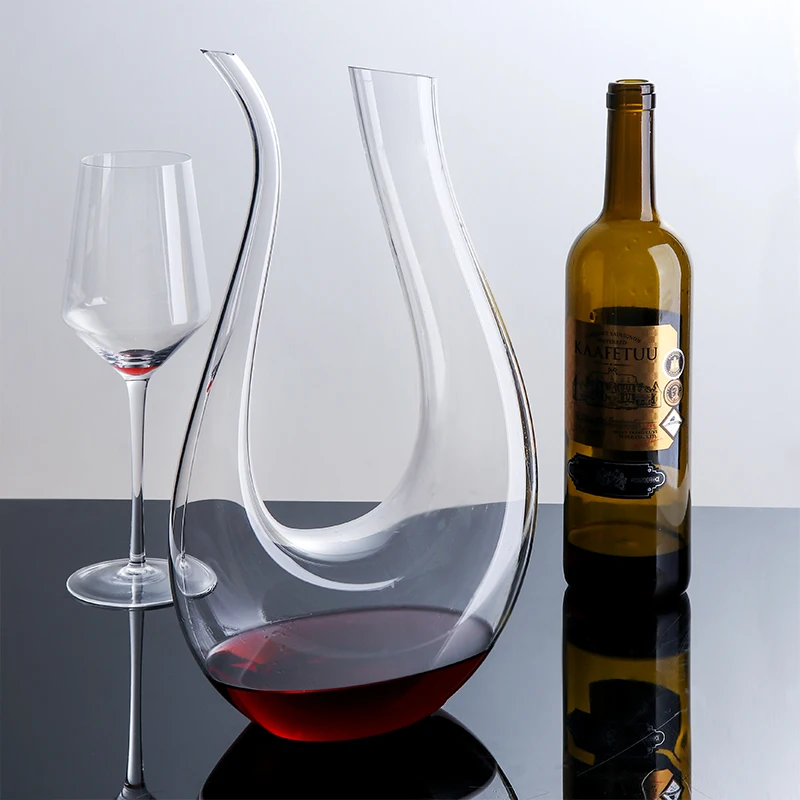 Factory Cheap Price Irregular Decanter Hand-Brown Lead Free Crystal Decanter