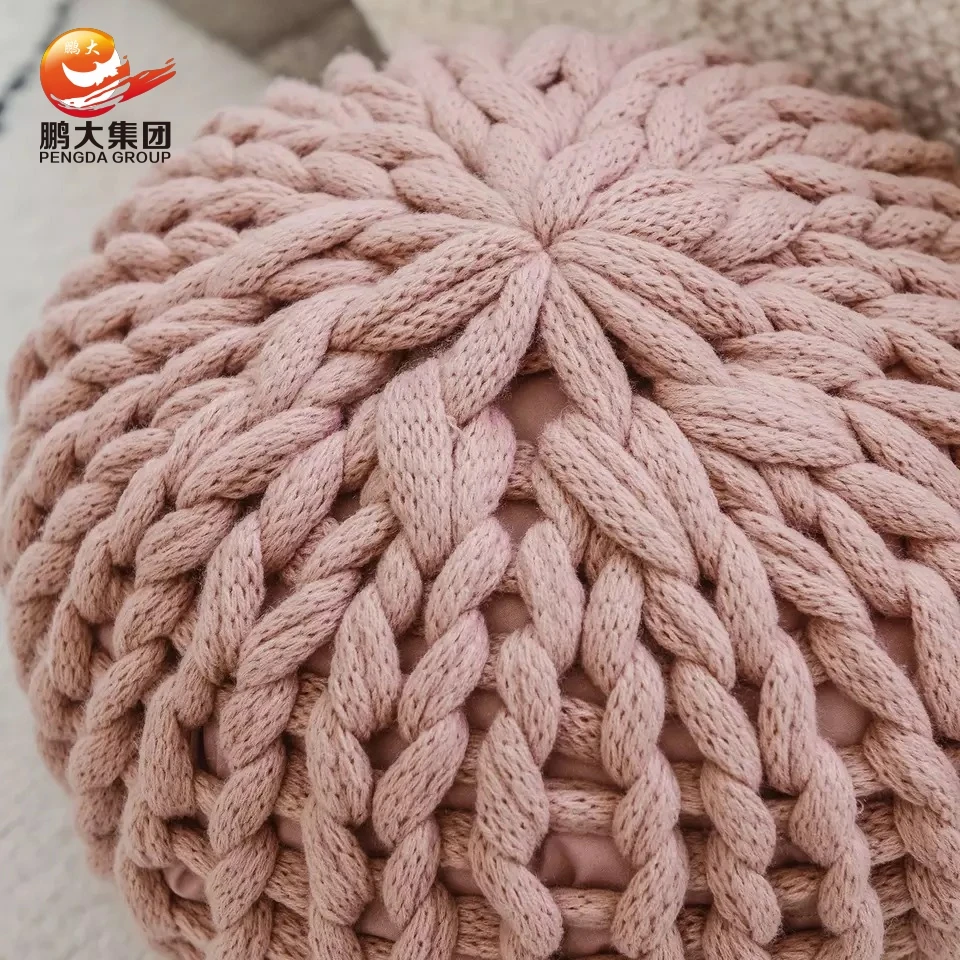 wholesale chunky hand knitting 40cm acrylic decorative throw pillows for home office
