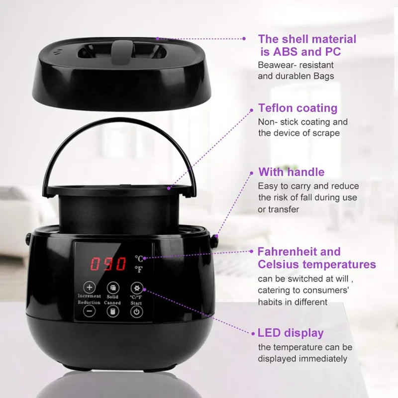 Lulu Youth, Electric Wax Warmer for Hair Removal High-end Digital Wax Heater, Full Body Wax Melt Warmer Wax Heater