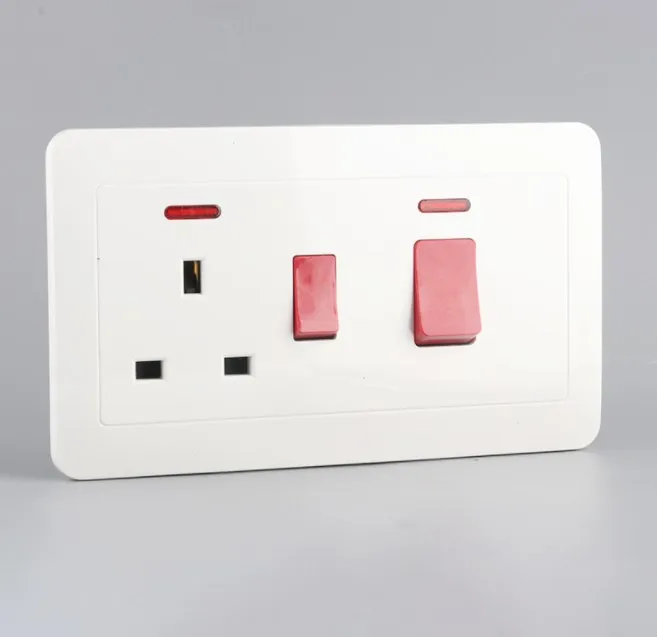 High Precision 45A White Cooker B845 Cooker Electrical Switches and Sockets Wall Switches BS Socket Bakelite Plate White OEM