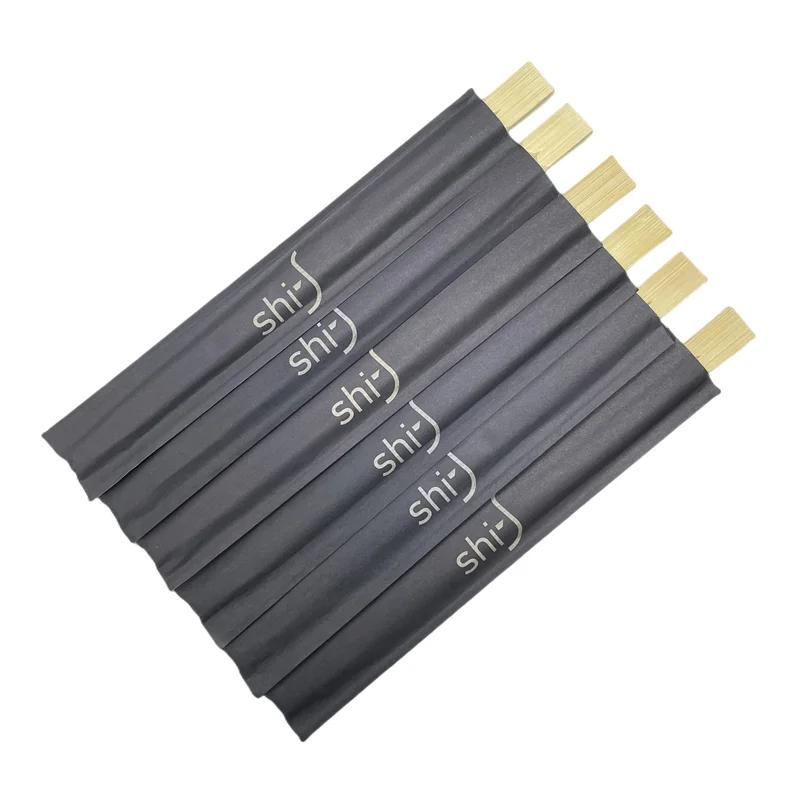 Eco-friendly Wholesale Price Natural Bamboo Twin Chopsticks Sushi Stick With Paper Package