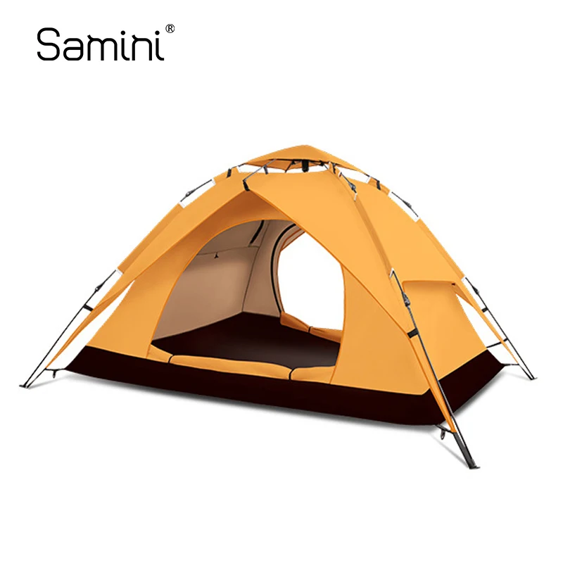 Samini Double layer waterproof automatic tent double door hunting tent barraca camping easy set up 3-4 people tent