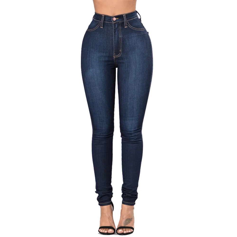 Women High Waist Skinny Stretch Denim Jeans Pants For Ladies