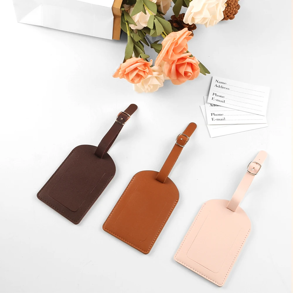 Adjustable Multi-color Plane Boarding Pass Suitcase Tag Luxury Travel Named Baggage Tags Blank Pu Leather Luggage Tag