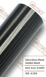 Car Vinyl Wrap for Sale PET Ultra Gloss Metal Black Rose Self Adhesive Vinyl Car Stickers Auto Wrap Vinyl Film Super Stretch