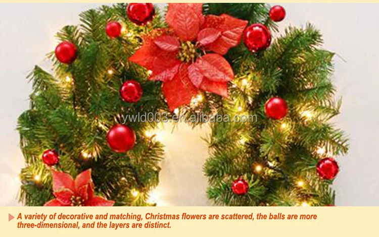 Christmas Wreath Handmade Rattan Pendant Garland Shopping Mall Christmas Tree Door Decoration Wreath Guirnalda Navidad